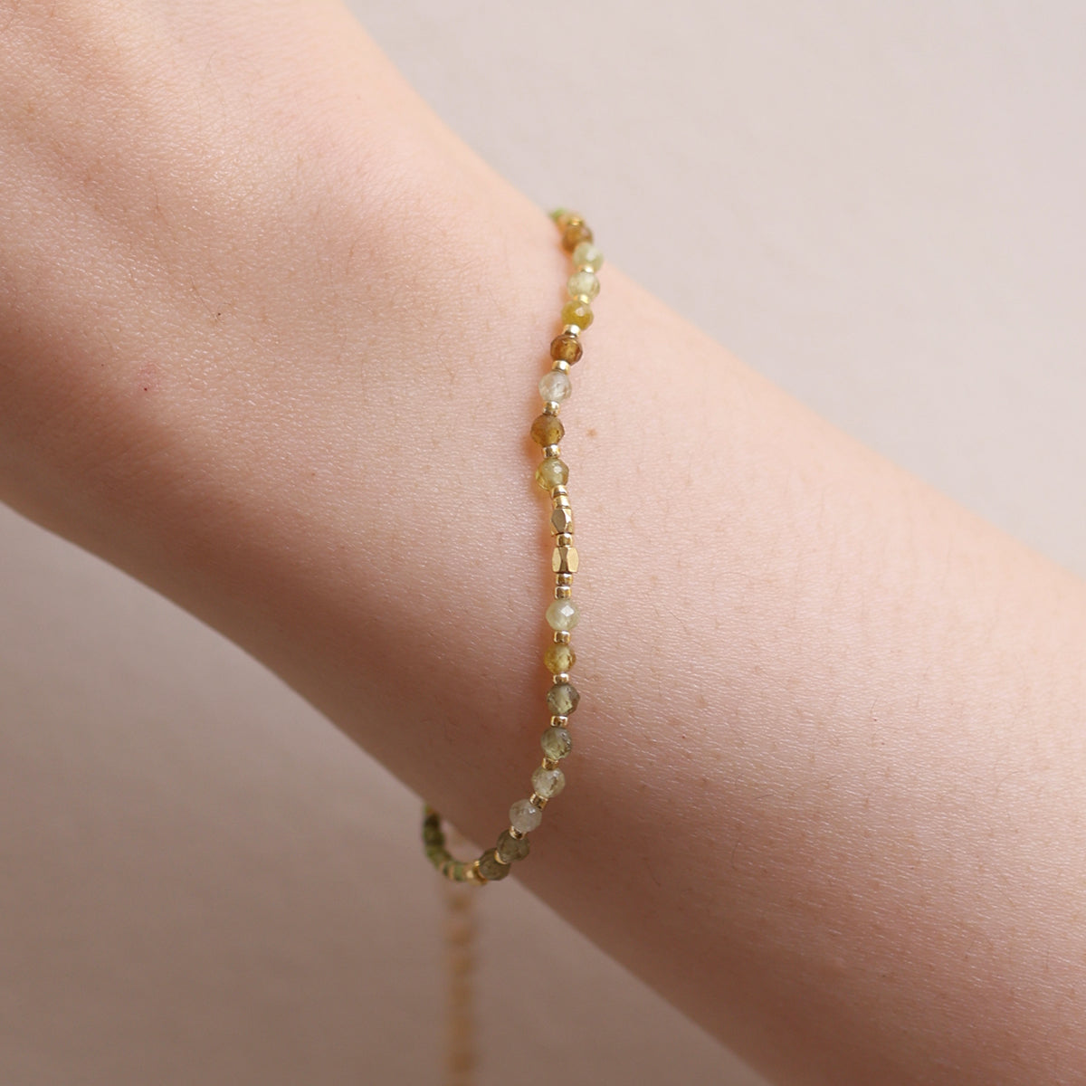 Peridot beaded bracelet