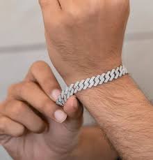 Men’s Luxury Iced Cuban Link Bracelet – Silver Diamond Finish