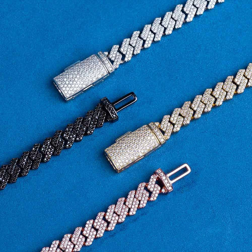 Men’s Luxury Iced Cuban Link Bracelet – Silver Diamond Finish