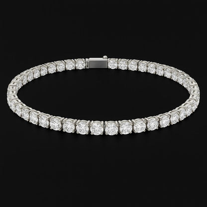 Elegant Classic Diamond Tennis Bracelet in White Gold – Round Cut Stones